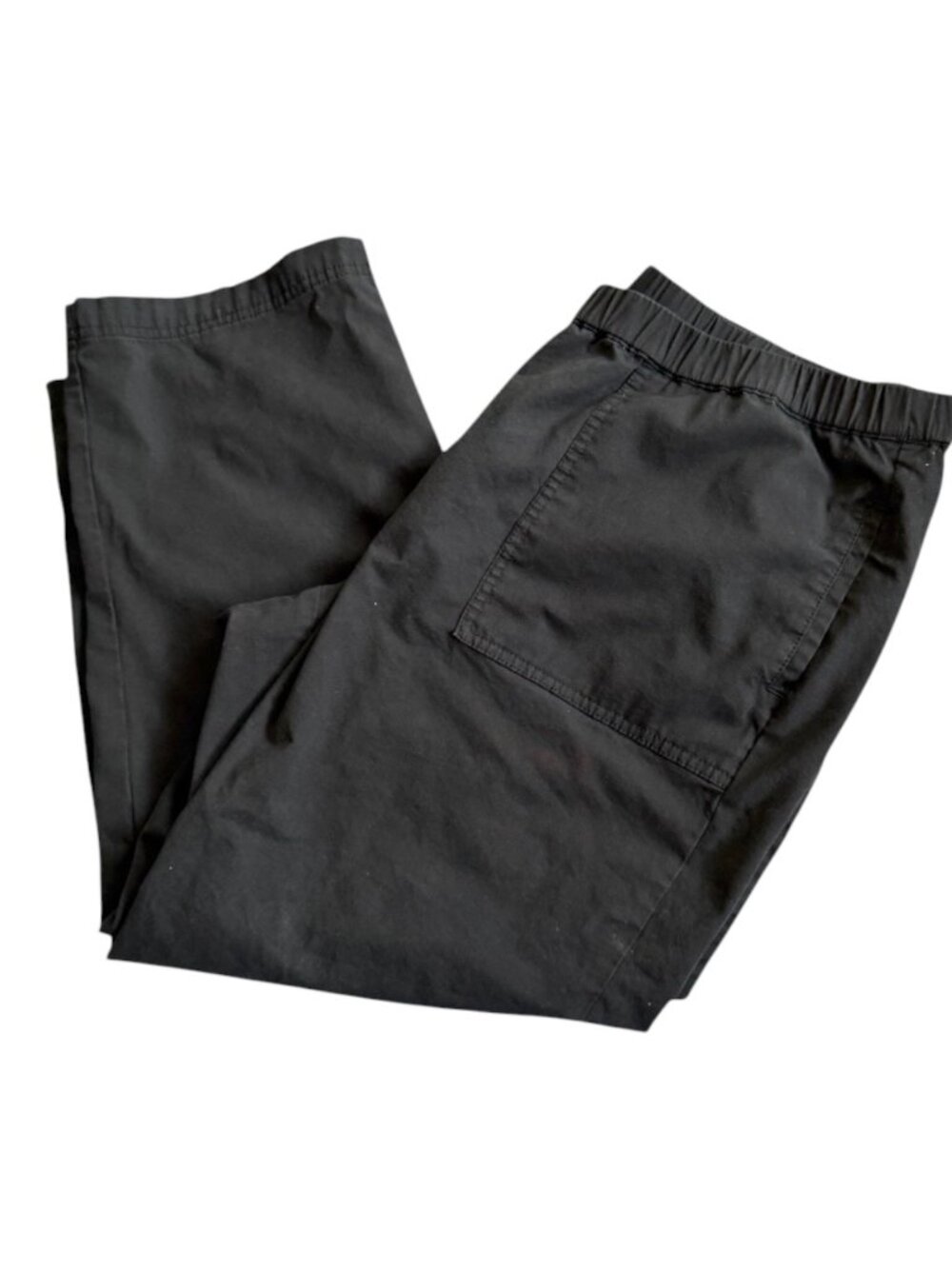 J. Jill Black Wide-Leg Pull-On Cotton Pants